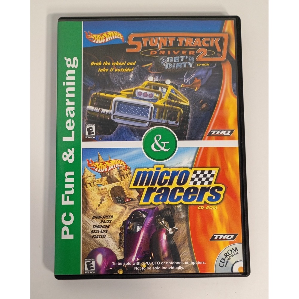 Hot Wheels Stunt Track‎ Driver 2 & Micro Racers PC Fun & Learning Game CD-ROM